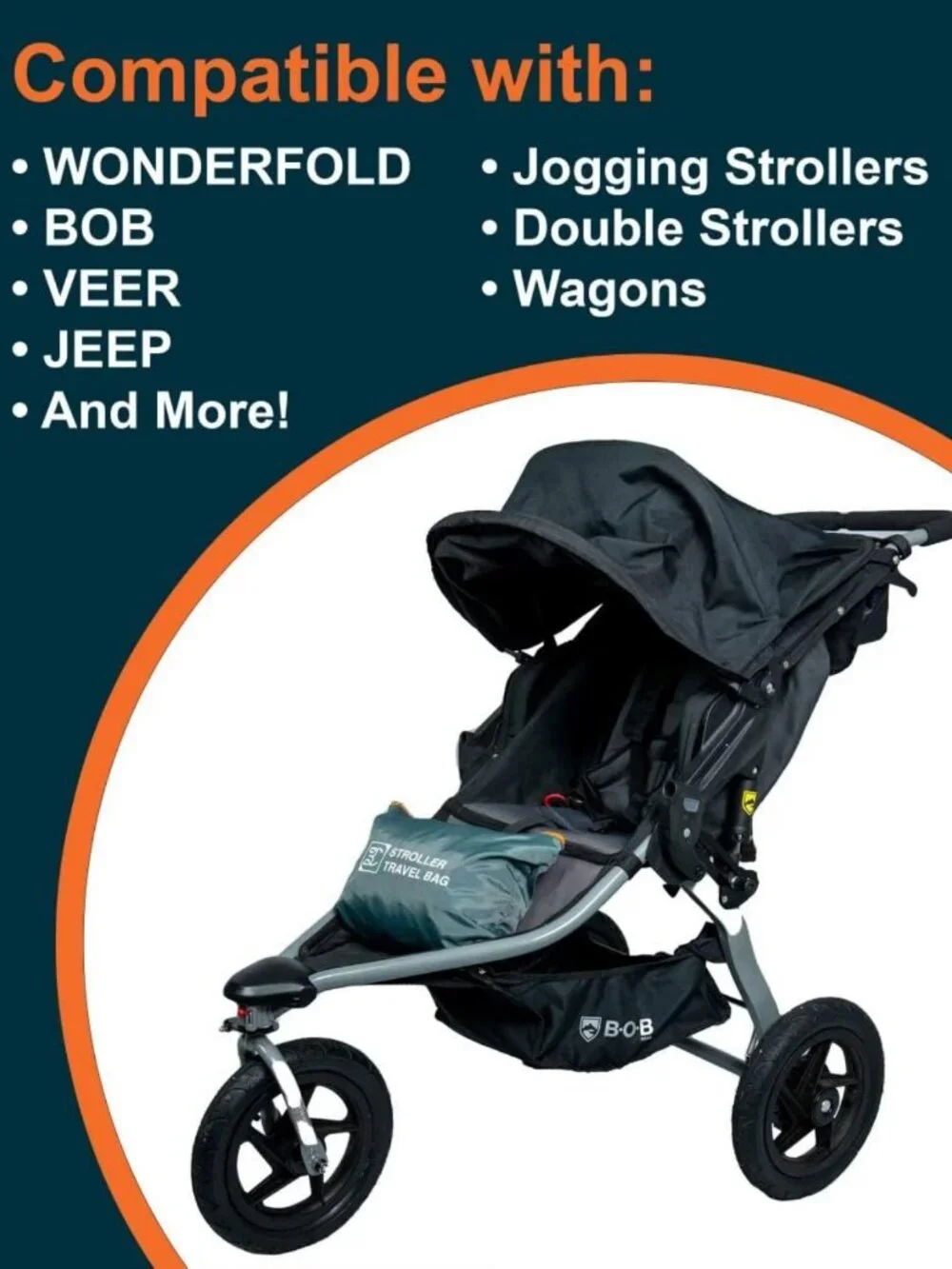 Extra Large Double Stroller Wagon Travel Bag | Waterproof Gate Check Bag 50